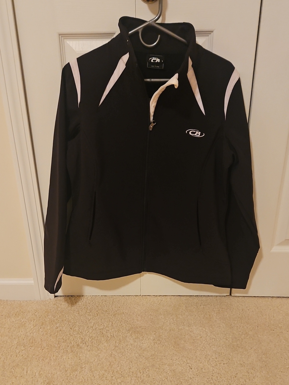 CB casual Black Ski Jacket with White Accents